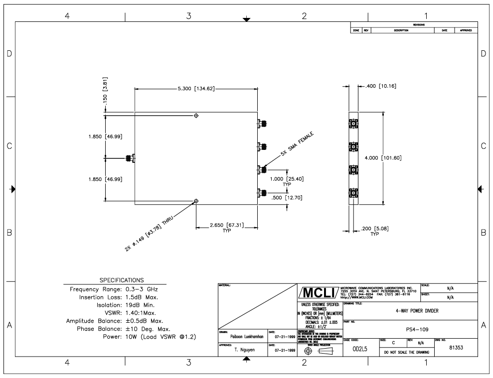 PS4-109無源同軸功率分配器/合路器